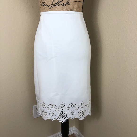 Calvin Klein Dresses & Skirts - Calvin Klein White Scuba Knit Eyelet Skirt 12